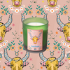 Taurus Zodiac Illustration Frosted Green Scented Candle
