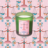 Libra Zodiac Illustration Frosted Green Scented Candle