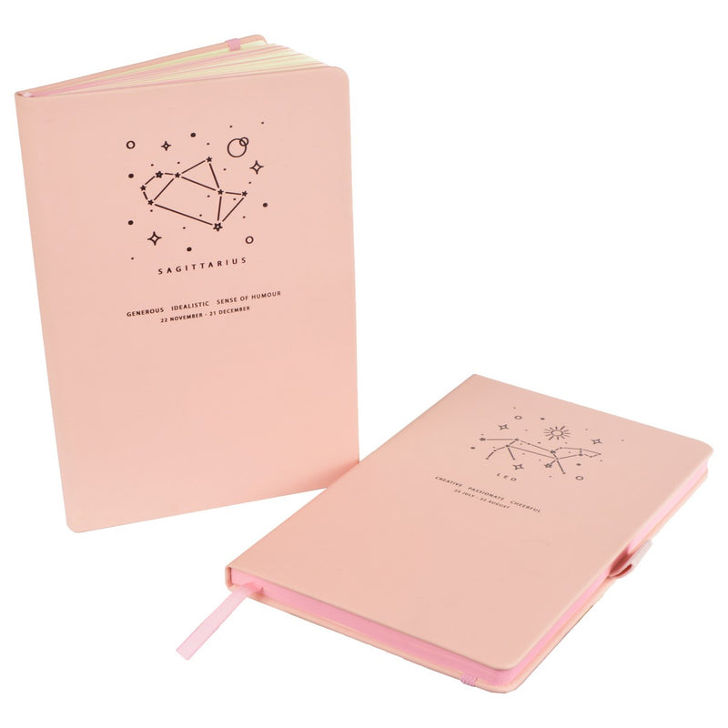 Pink & Black Zodiac Description Notebook