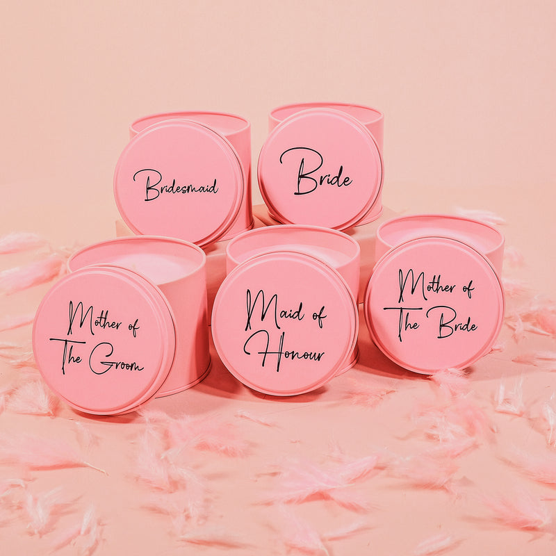 Bridesmaid Pink Tin Candle
