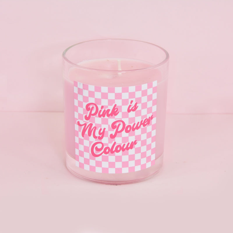 Passionfruit Martini Pink is My Power Colour Grid Print Candle