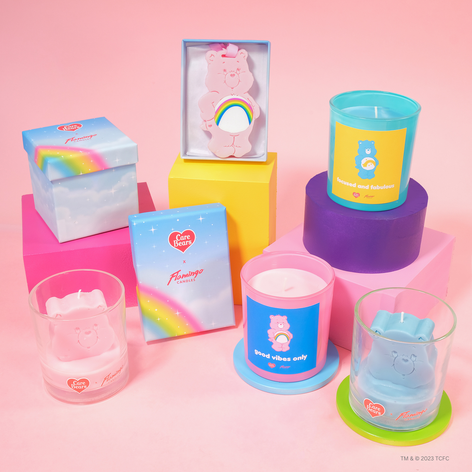 Care Bears x Flamingo Candles Fuzzy Wuzzy Cheer Bear Scent Shape