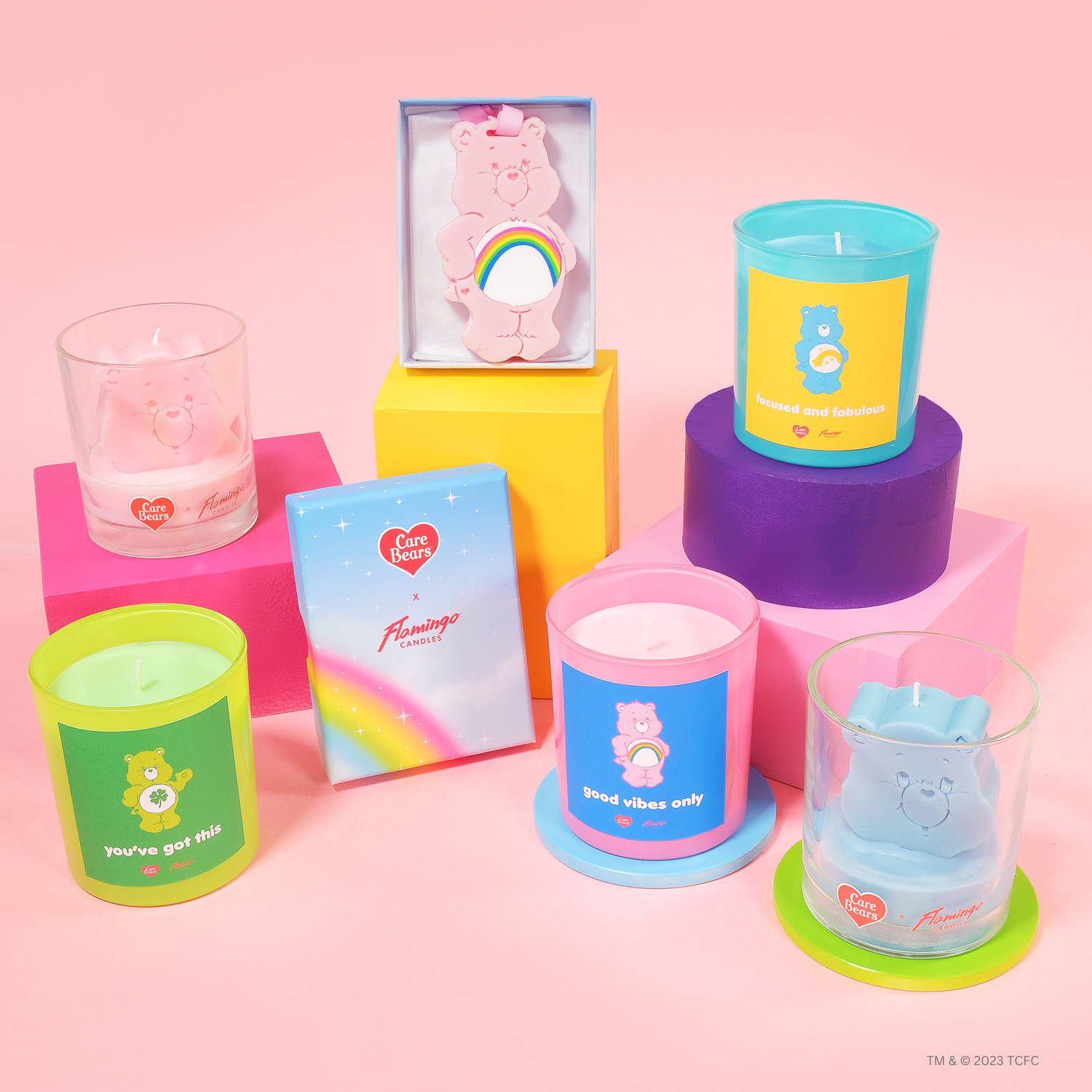 Care Bears x Flamingo Candles Fuzzy Wuzzy Cheer Bear Scent Shape