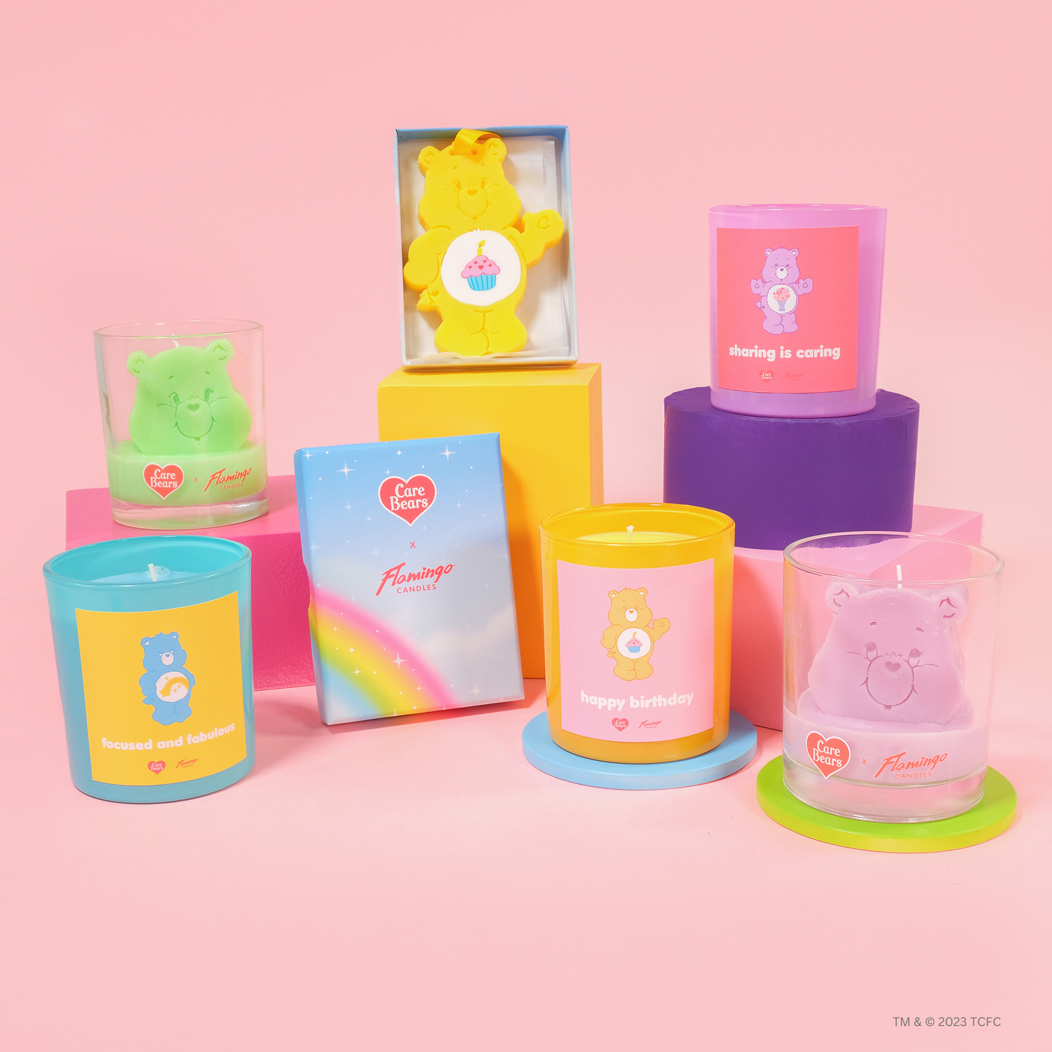 Care Bears x Flamingo Candles Good Luck Peony Good Luck Bear 3D Icon Candle