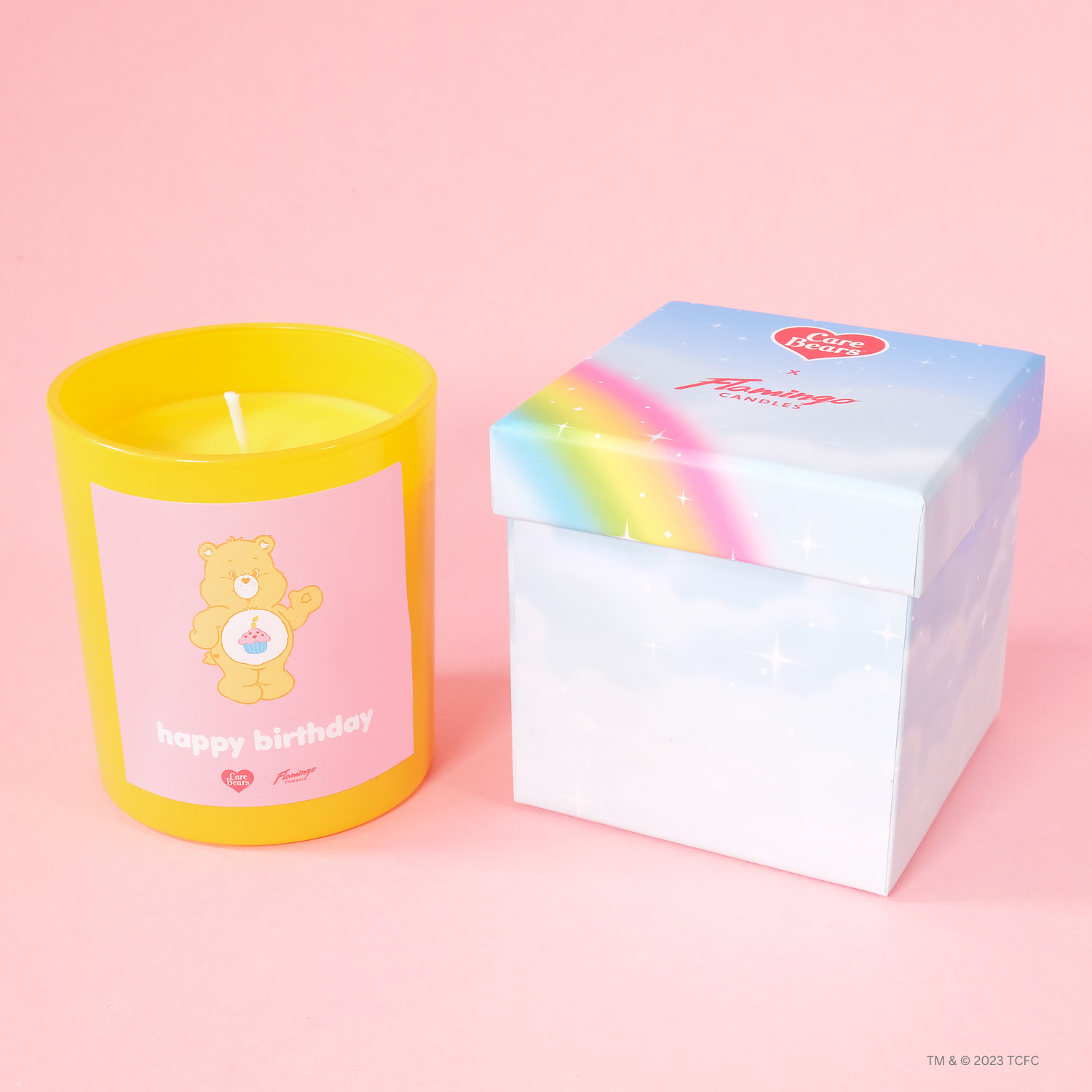 Care Bears x Flamingo Candles Cute Cupcake Birthday Bear Jar Candle