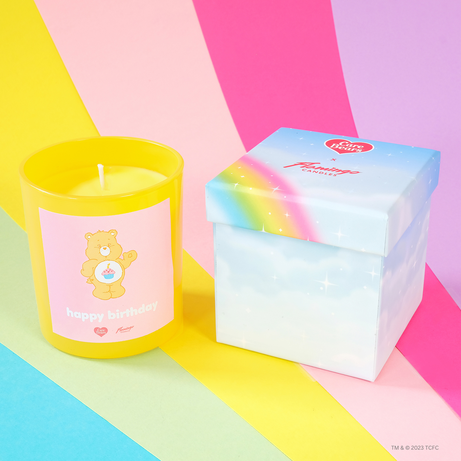 Care Bears x Flamingo Candles Cute Cupcake Birthday Bear Jar Candle