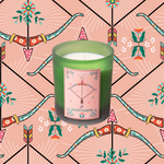 Sagittarius Zodiac Illustration Frosted Green Scented Candle