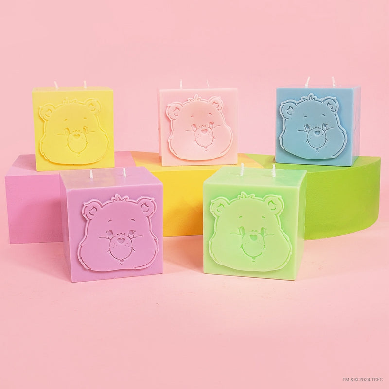 Care Bears x Flamingo Candles Fuzzy Wuzzy Cheer Bear Cube Pillar Candle