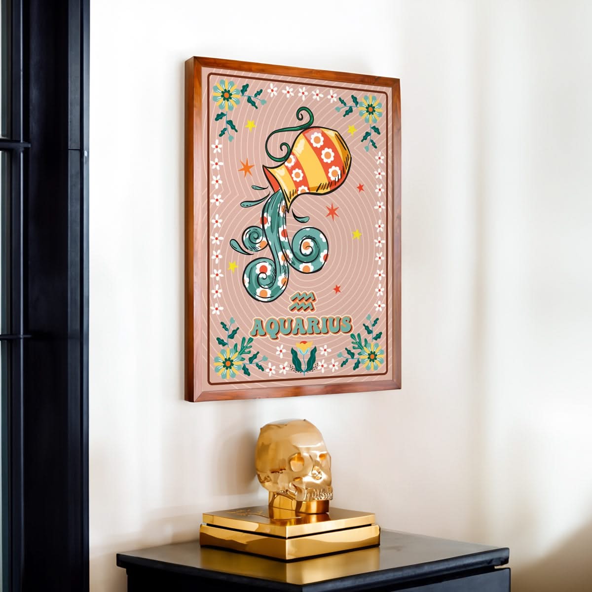 Aquarius Zodiac Illustration Wall Print