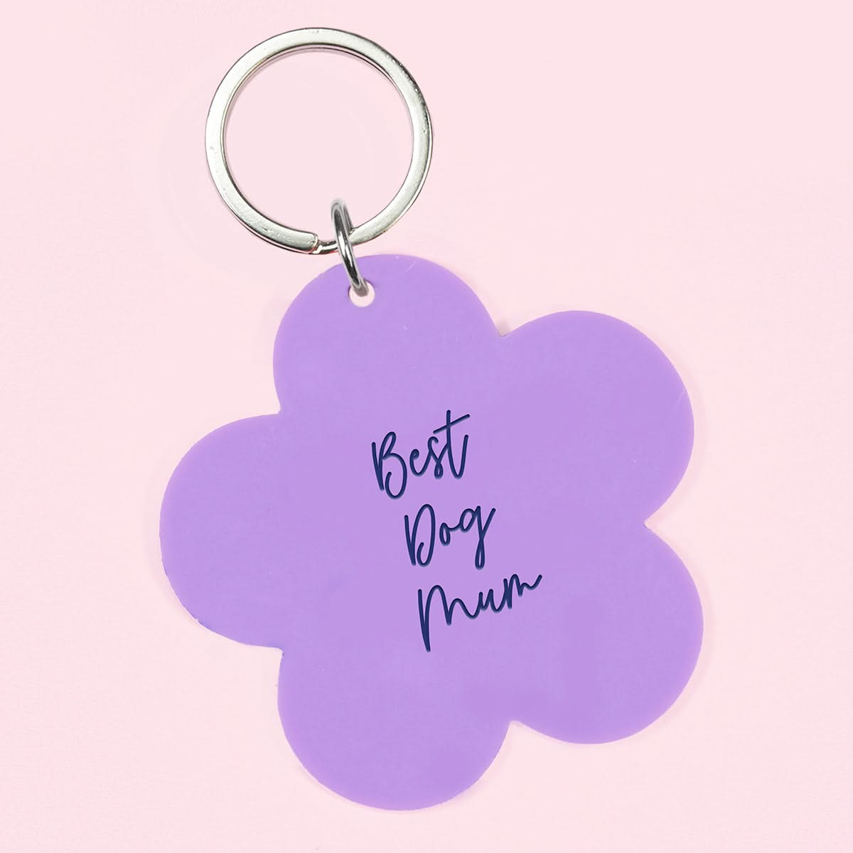 Best Dog Mum Flower Keytag