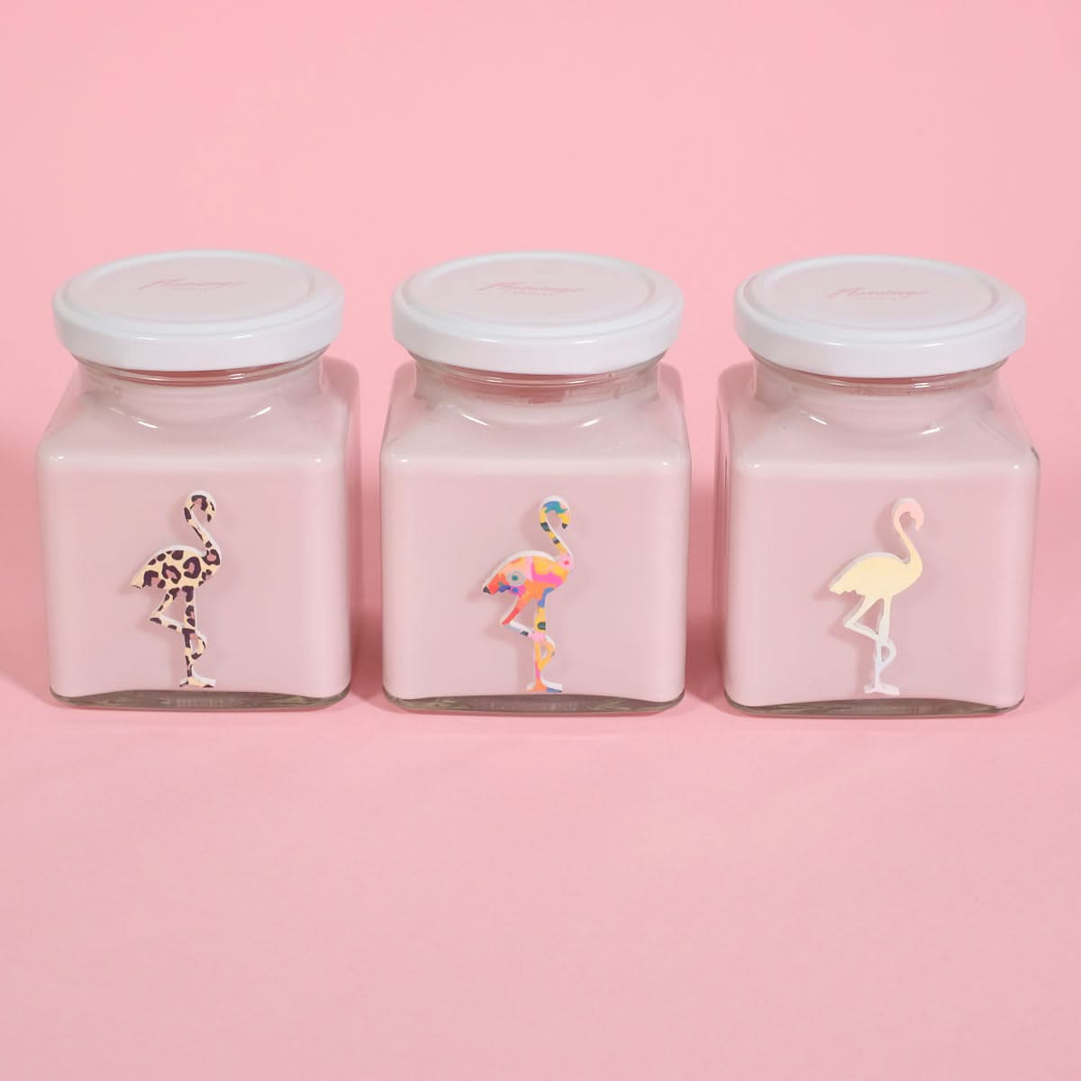 Limited Edition Honey & Tobacco Leopard Print Birthday Flamingo Candle