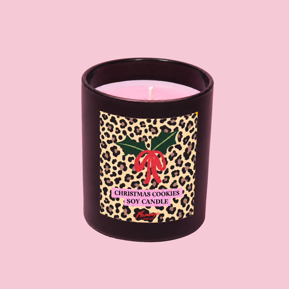 Christmas Cookies Leopard Print Christmas Candle