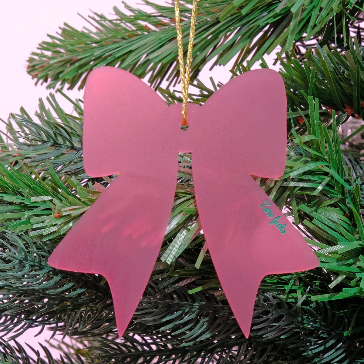Zero Fucks Frosted Burgundy Christmas Bow Bauble Tree Decoration