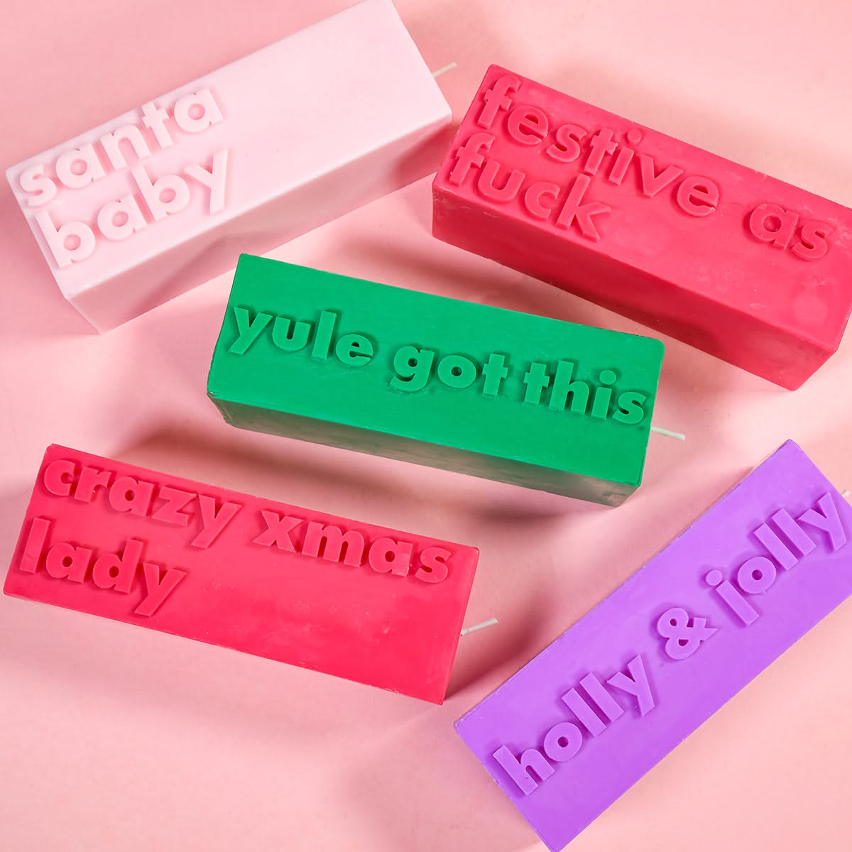 Yule Got This Christmas Slogan Block Pillar Candle