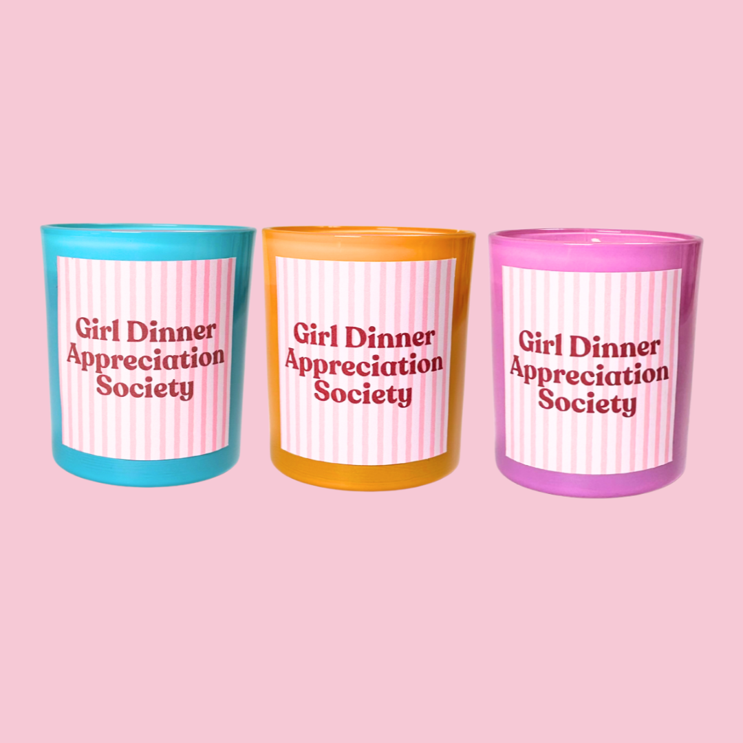 Pink Prosecco Blue Girl Dinner Appreciation Society Candle