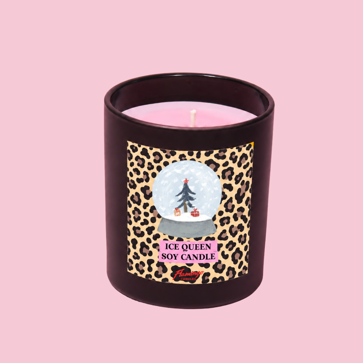Ice Queen Leopard Print Christmas Candle