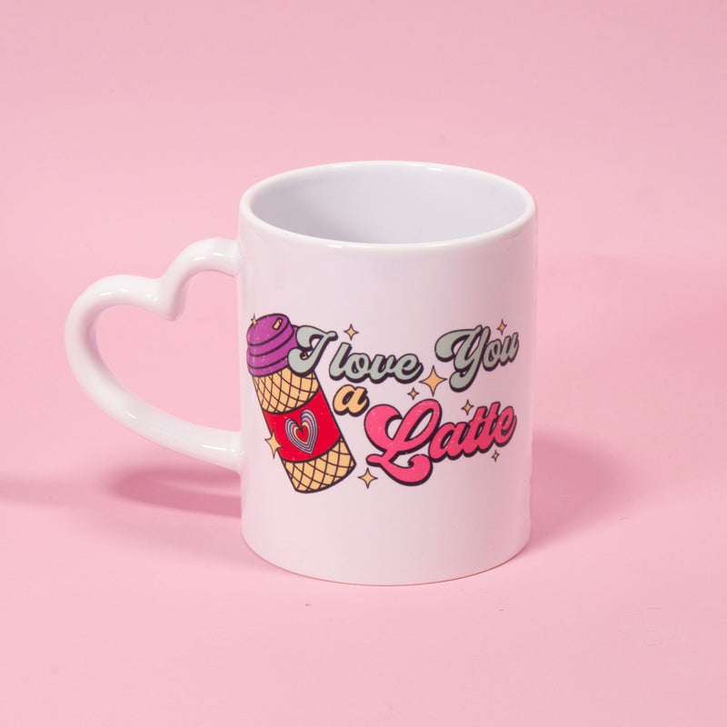 I Love You a Latte Valentine  Heart Mug