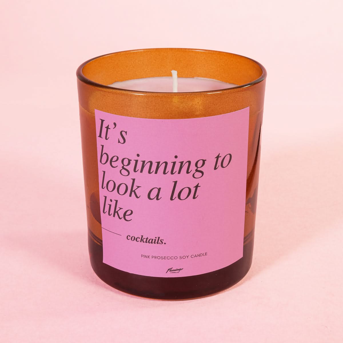Pink Prosecco It’s Beginning to Look a Lot Like Cocktails Amber Christmas Candle