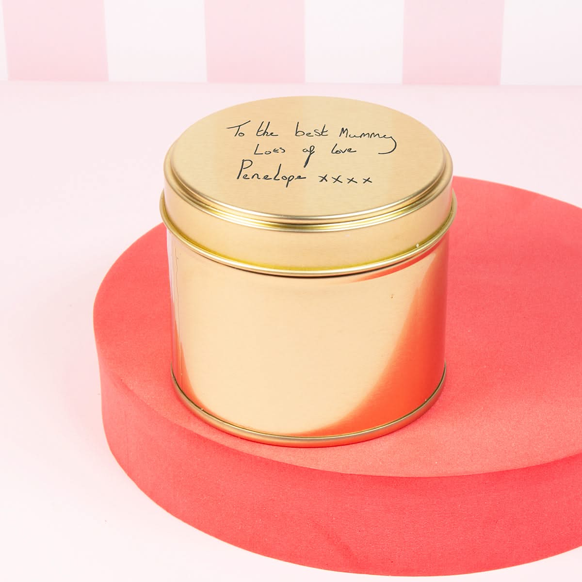 Personalised Handwriting Tin Candle