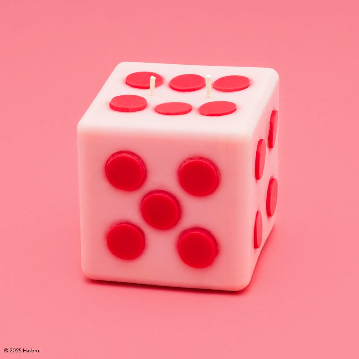 Monopoly x Flamingo Candles Roll the Dice Pink & Red Pillar Candle