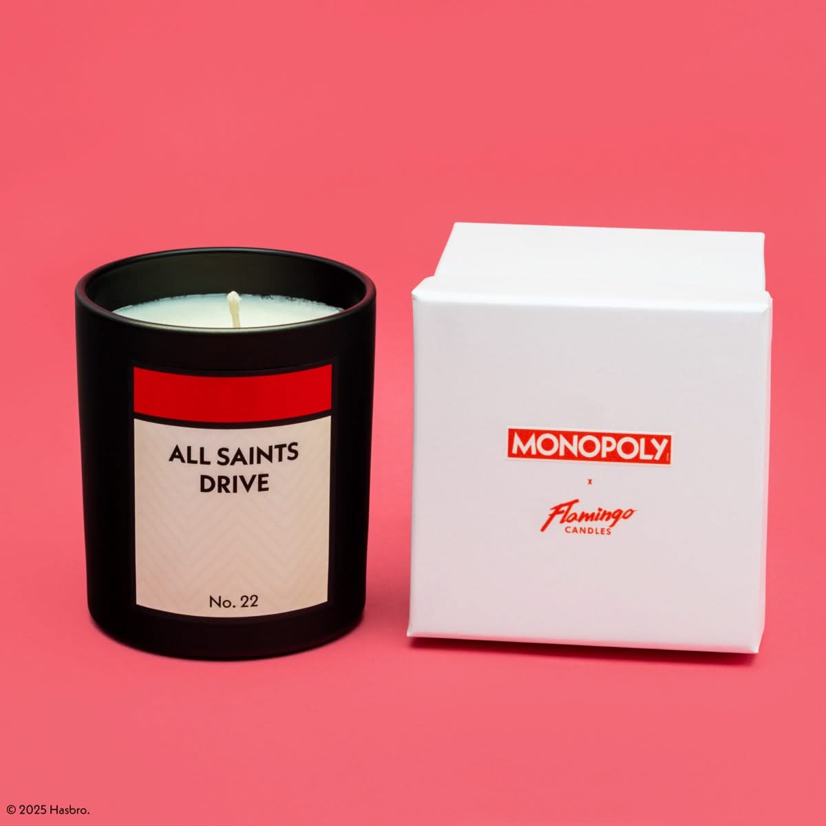 Monopoly x Flamingo Candles Personalised Red Property Card Candle
