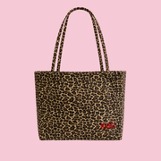Personalised Leopard Print Canvas Tote Bag