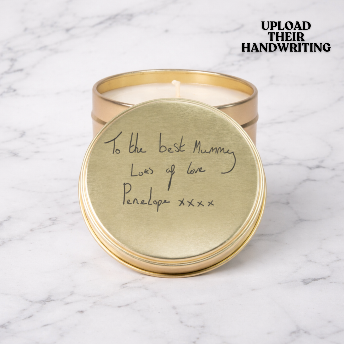 Personalised Handwriting Mother's Day Tin Candle