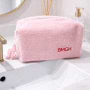 Personalised Pastel Pink Towel Make-Up Bag