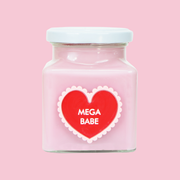 Rose Velvet Mega Babe Heart Candle