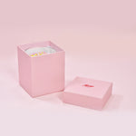 Red & Pink Bow Block Pillar Candle