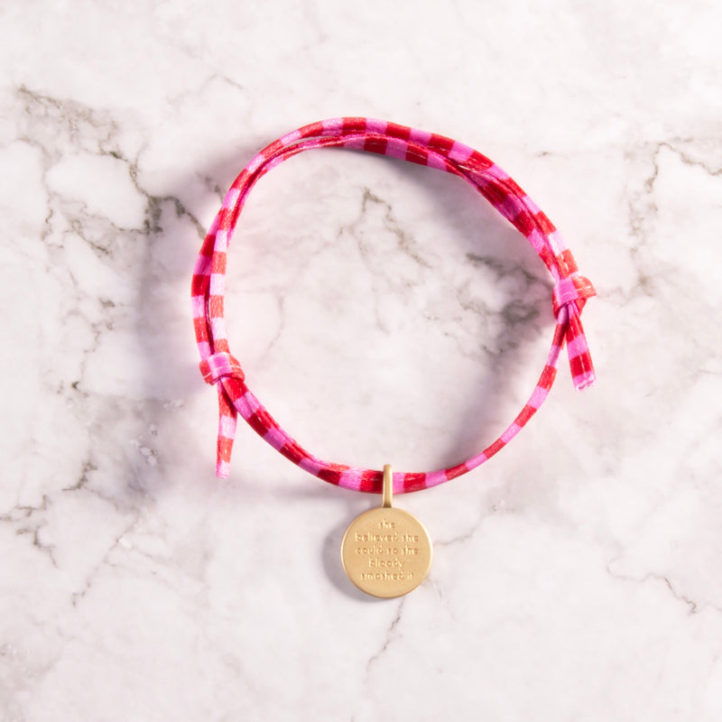 She Believed She Could So She Bloody Smashed It Charm Tie Bracelet