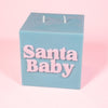 Santa Baby Teal & Pink Christmas Cube Candle