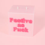 Festive as Fuck Pastel Pink & Red Christmas Cube Candle