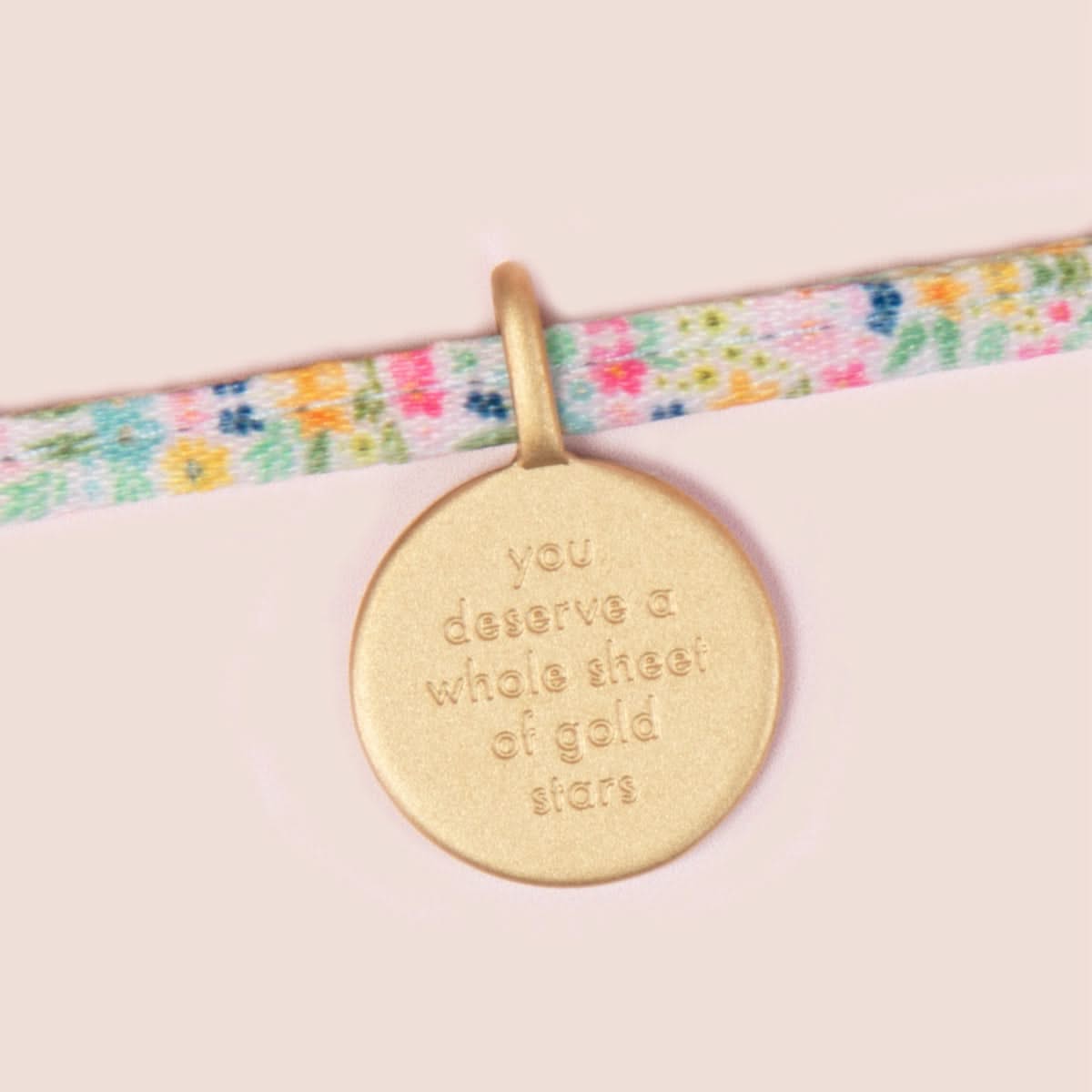 You Deserve a Whole Sheet of Gold Stars Charm Tie Bracelet