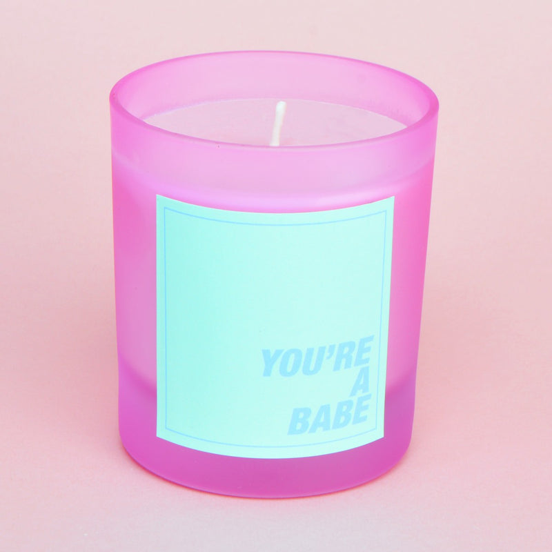 Blueberry Margarita You're a Babe Pastel Frosted Pink Candle