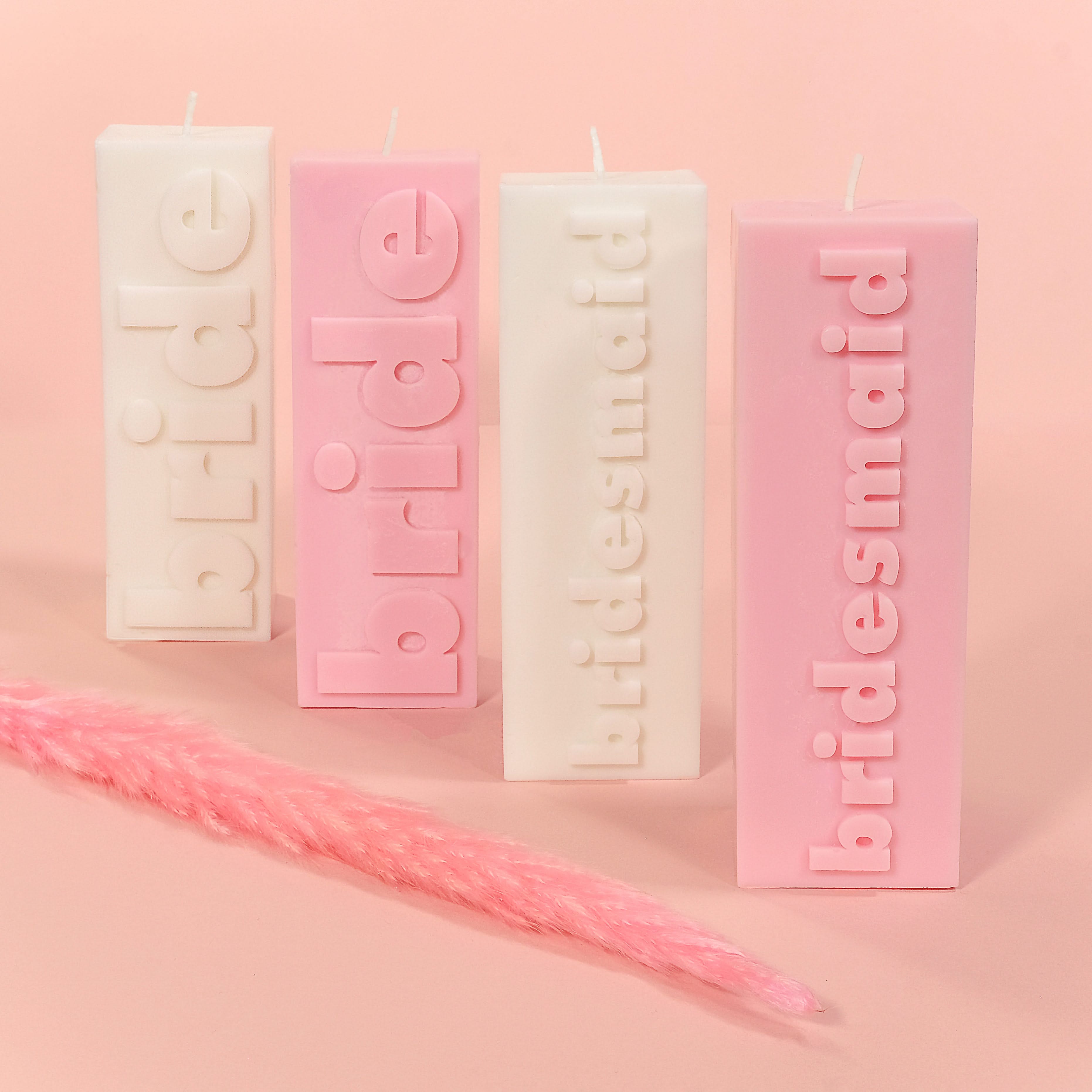 BRIDESMAID Slogan Block Pillar Candle