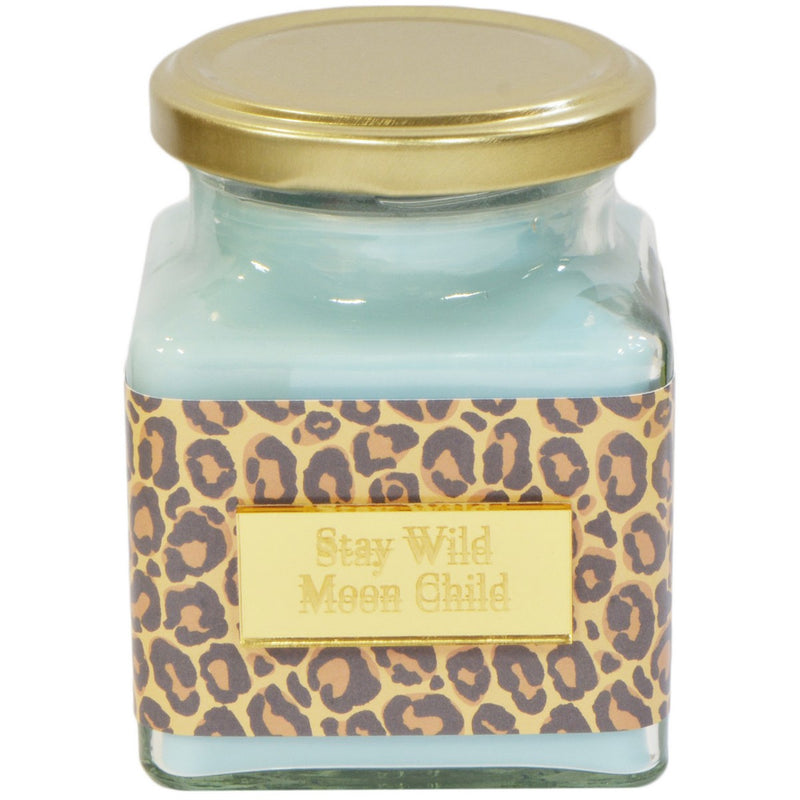 Pineapple & Raspberry Stay Wild Moon Child Leopard Square Candle