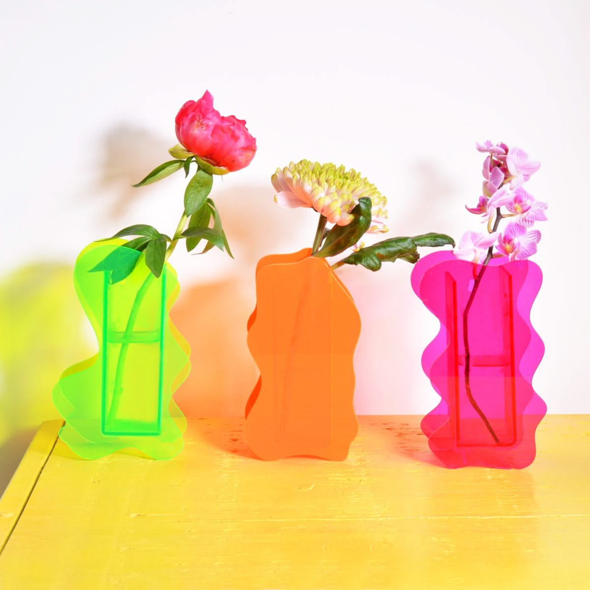 Neon Green Abstract Vase