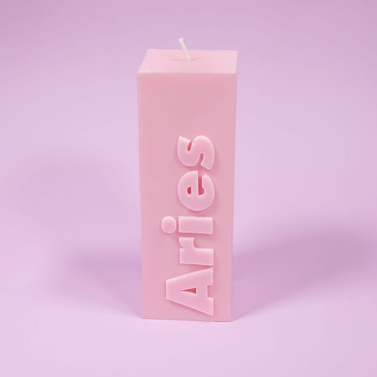 Aries Zodiac Block Pillar Candle