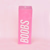 Pink Ribbon BOOBS Slogan Block Pillar Candle