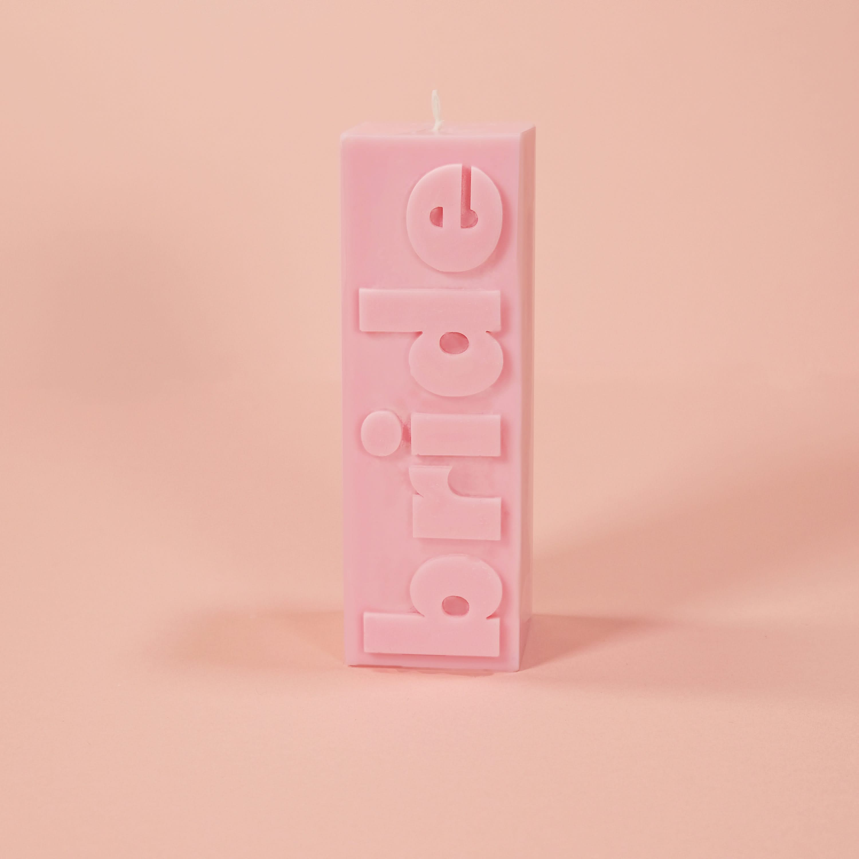 BRIDE Slogan Block Pillar Candle