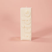 BRIDE Slogan Block Pillar Candle