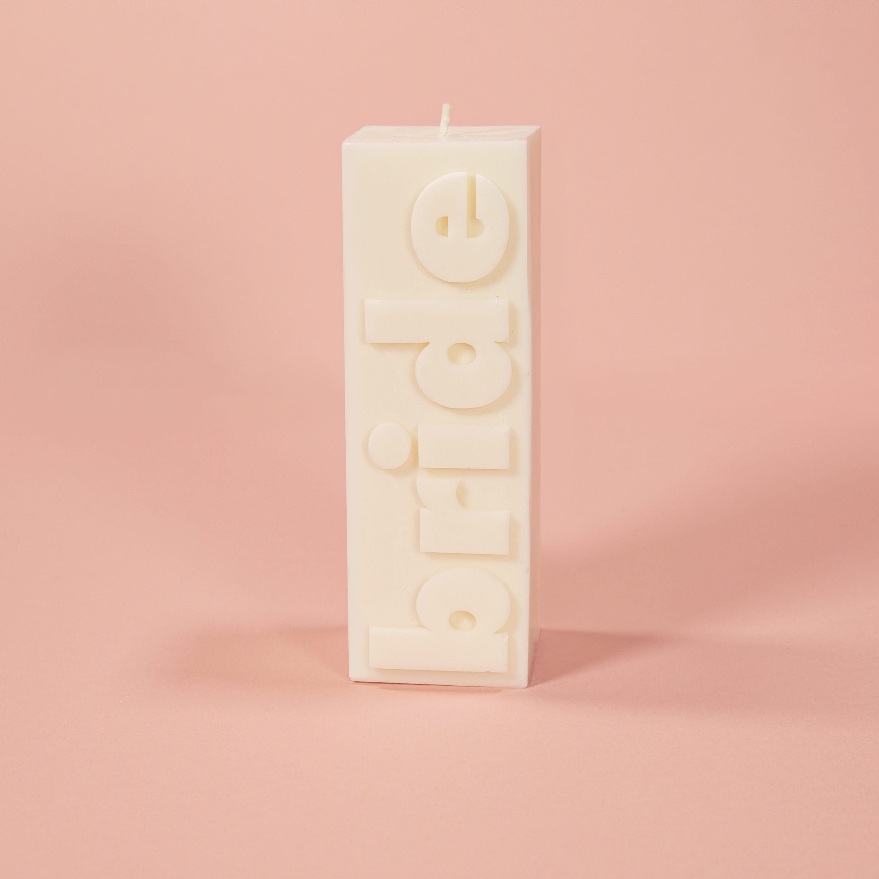 BRIDE Slogan Block Pillar Candle