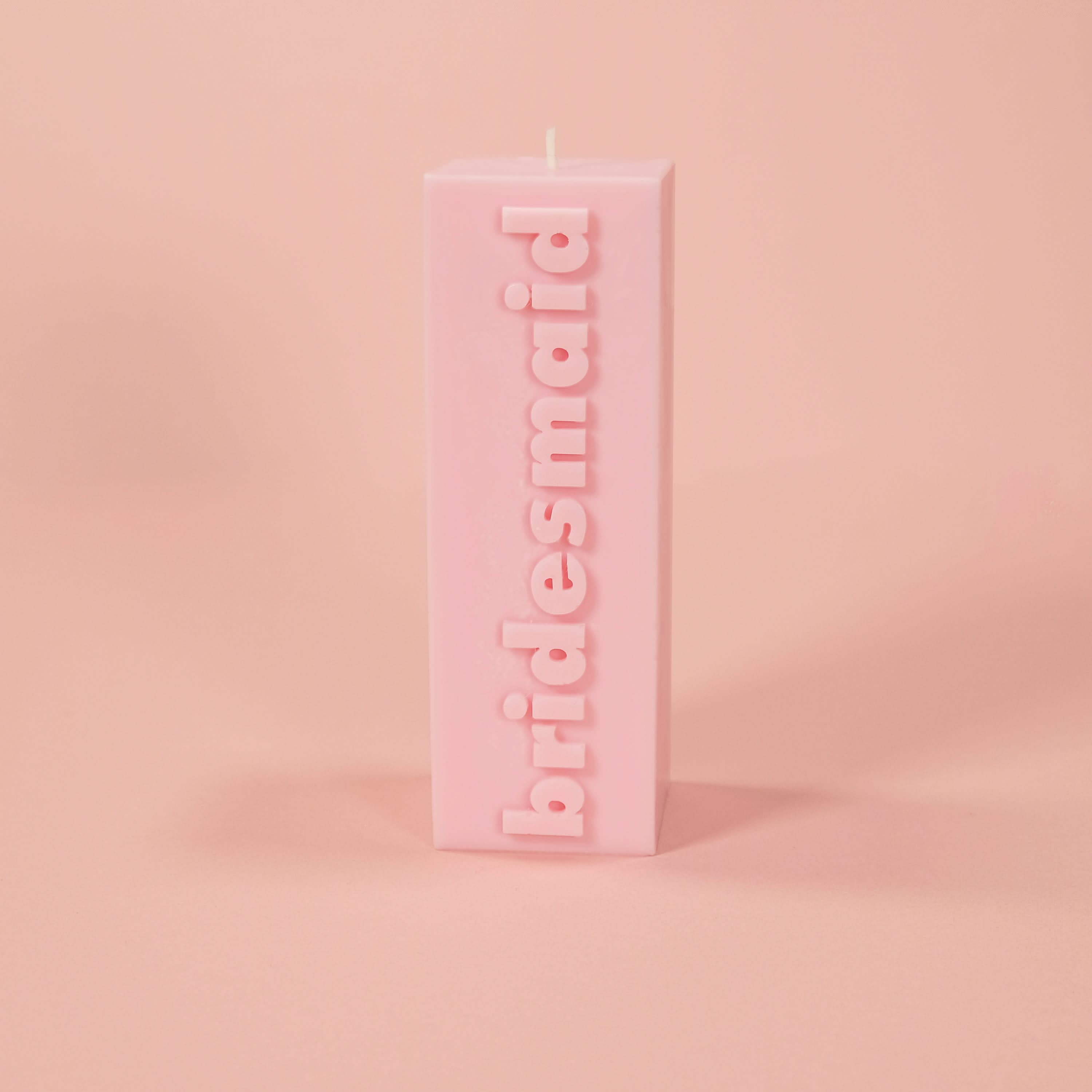 BRIDESMAID Slogan Block Pillar Candle