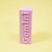 Gemini Zodiac Block Pillar Candle