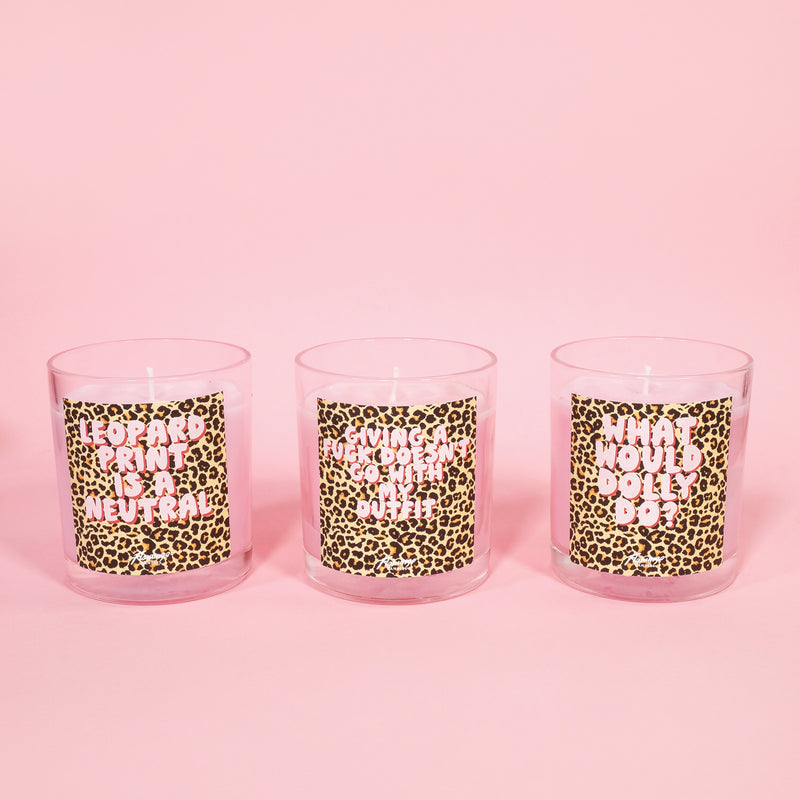Maple & Vanilla Giving a Fuck Doesn't Go With My Outfit Leopard Print Candle