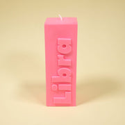 Libra Zodiac Block Pillar Candle
