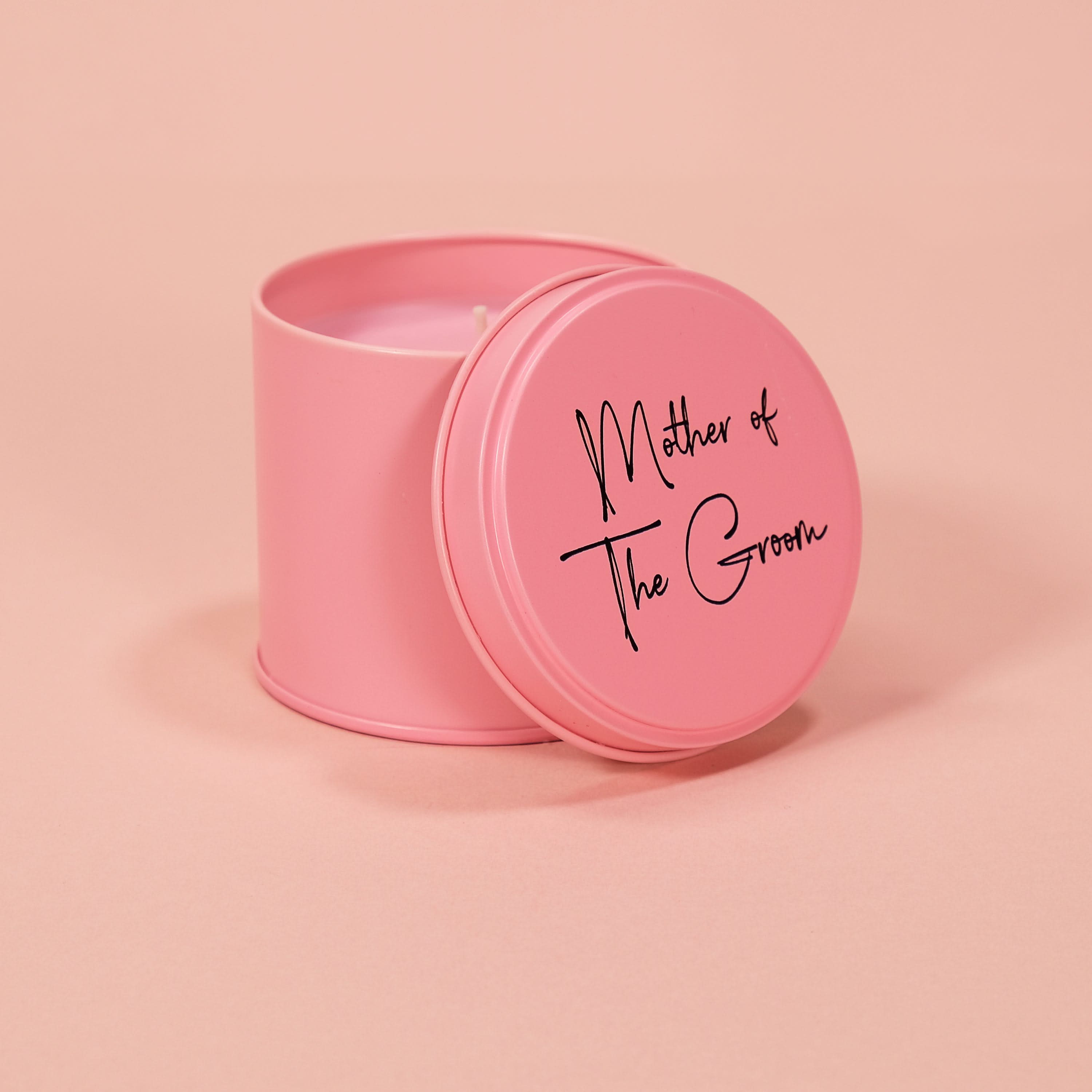 Mother of The Groom Pink Tin Candle