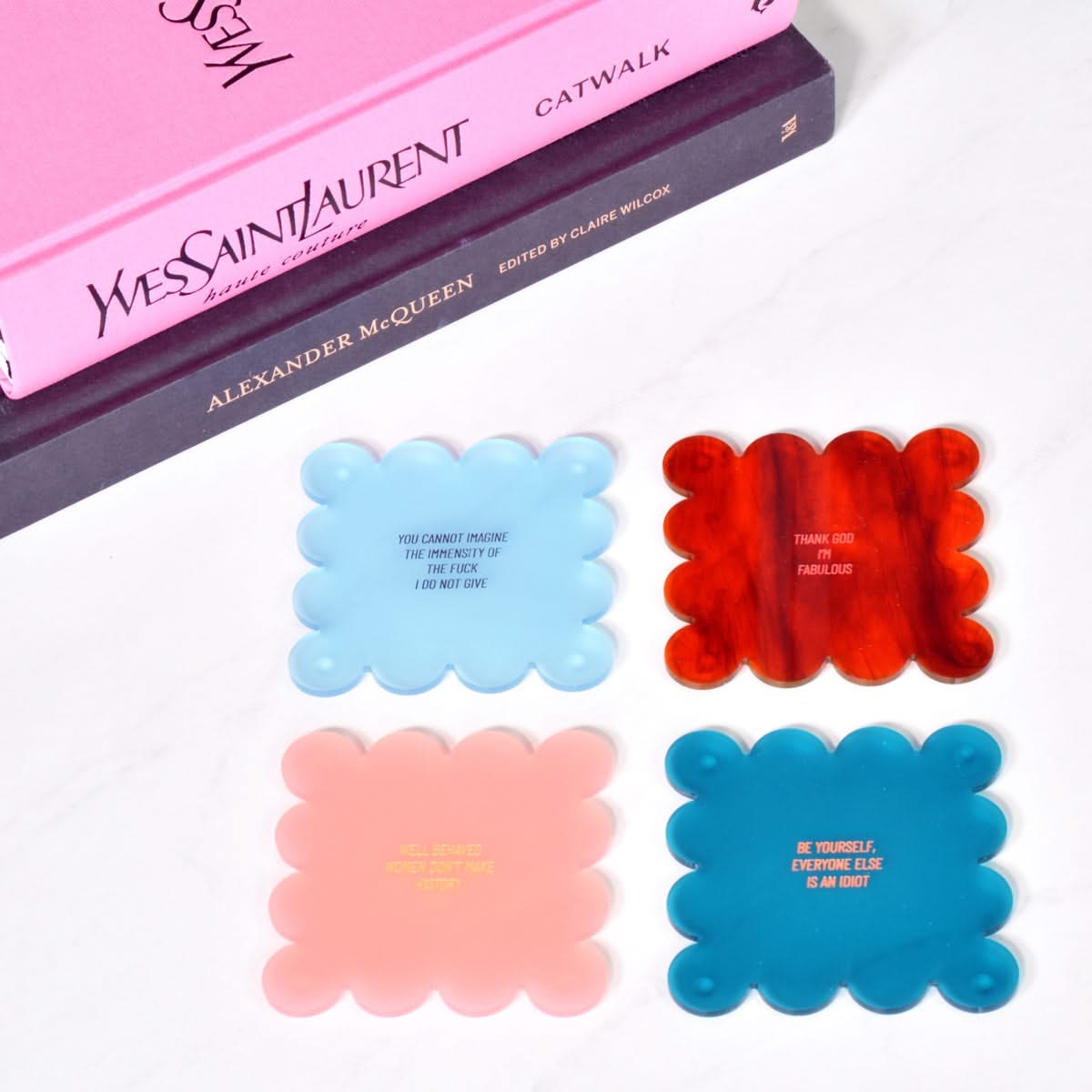 Slogan Scallop Coasters