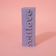 SELFLOVE Slogan Block Pillar Candle
